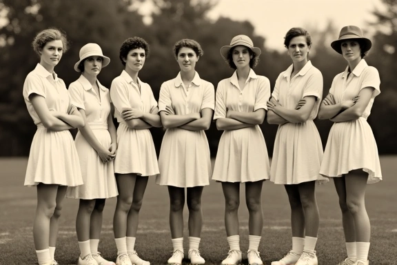 Vintage photo of early tennis players