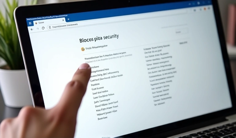 A person's hand interacting with browser settings on a computer screen, showing options to manage cookies and privacy settings.