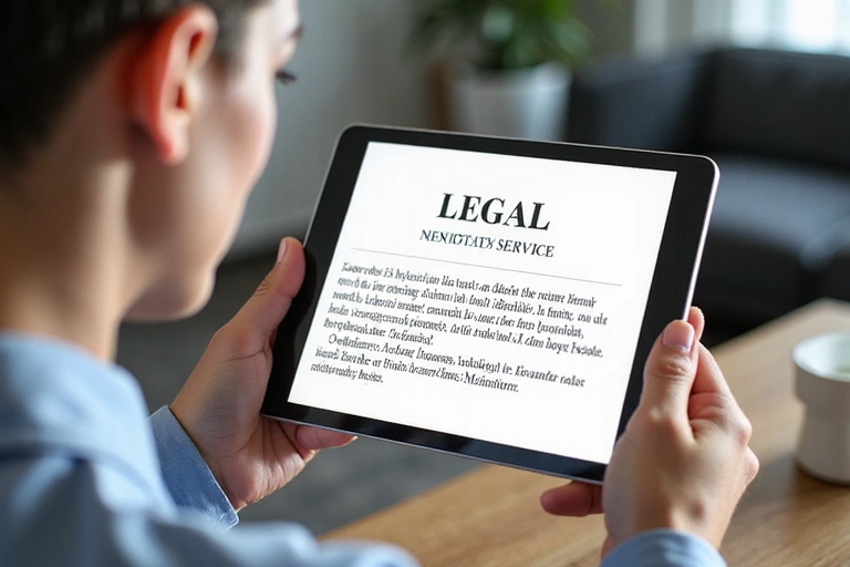 Person reviewing terms and conditions on a tablet